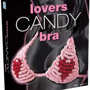 Sujetador comestible de cuentas de caramelo marca Lovers Candy